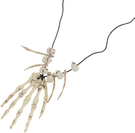 Bone Necklace Halloween Costume Accessory – Skeleton Skull Necklace For Voodoo Witch Doctor Caveman Cosplay & Party Dress Up