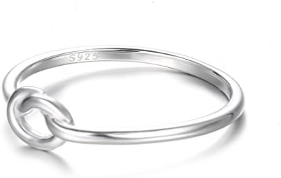 BORUO 925 Sterling Silver Ring Love Knot Promise Friendship High Polish Comfort Fit Band Ring Size 4-12