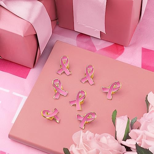 Breast Cancer Awareness Accessories Breast Cancer Awareness Pins Breast Cancer Pink Ribbon Metal Lapel Pins Official Hope Ribbon Enamel Brooch Bulk For Survivor Charity Event Marathon Supply