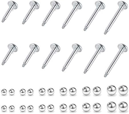 Briana Williams 16G 18G Surgical Steel Tragus Cartilage Helix Earrings Studs Replacement Balls Short Lip Rings 4-12mm Conch Piercing Jewelry