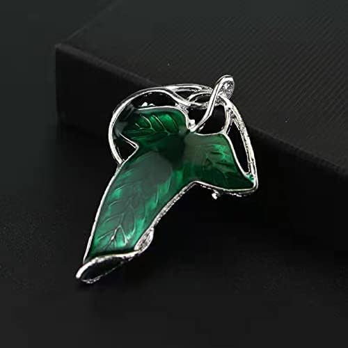 Brooch Pin For Cloak - Handmade Silver-Plated Alloy W/Green Enamel - Inspired Jewelry Gift For Women Men Fans (4.5x6.4cm)