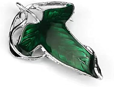 Brooch Pin For Cloak - Handmade Silver-Plated Alloy W/Green Enamel - Inspired Jewelry Gift For Women Men Fans (4.5x6.4cm)