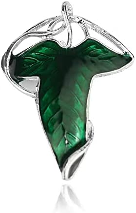Brooch Pin for Cloak - Handmade Silver-Plated Alloy w/Green Enamel - Inspired Jewelry Gift for Women Men Fans (4.5x6.4cm)