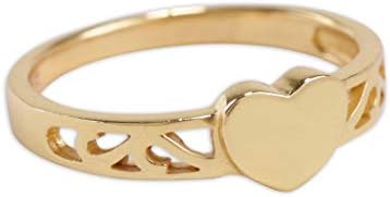 Cherished Moments Sterling Silver Or 14K Gold Plated Personalized Gift Custom Baby Heart Ring With Engraved Initial For Baby Toddler Kids Girls And Children