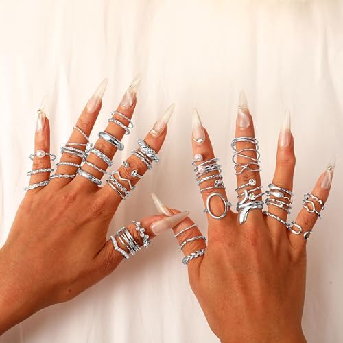 CHICUTIE Gold Knuckle Rings Set For Women Stackable Joint Finger Midi Rings Dainty Cubic Crystal Zirconia Simple Hollow Twist Cute Rings Pack Jewelry Gift