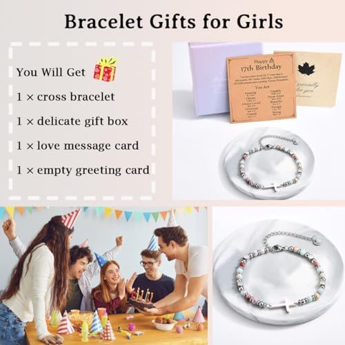 Christian Gifts For Women Girls Religious Cross Bracelet Birthday Christmas Easter Baptism Confirmation First Communion Valentines Day Graduation Gifts For Her