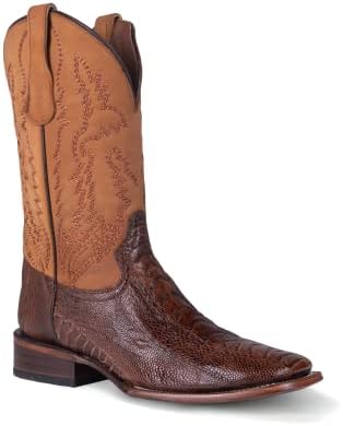 CIRCLE G by Corral Brass & Yellow Mens Ostrich Square Toe Boots L6059