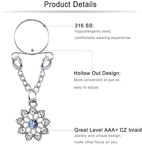 Cisyozi 5 对不锈钢假乳头环女士非穿孔吊坠钳人造身体穿孔首饰