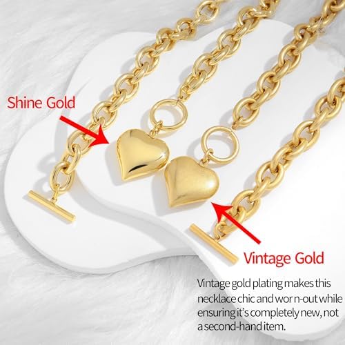 CLASSYZINT 18K Gold Plated Coin Lion Head Pendant Necklace Chunky Paperclip Choker Necklace For Gifts On Birthday Holidays For Women Girls