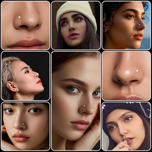 Clear Nose Ring Bioflex For Women And Men Plastic Cear Nose Studs For Work L Shaped Body Clear Piercing Retainer 18g Nose Rings Studs Piercing Jewelry