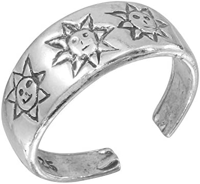 CloseoutWarehouse Sterling Silver Sun Designed Toe Ring