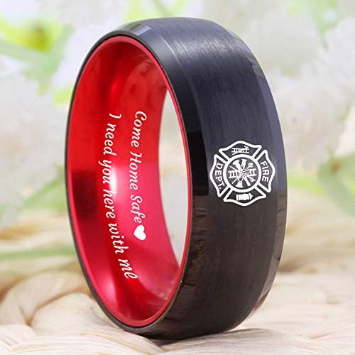CLOUD DANCER FREE Custom Engraving Blue Tungsten Wedding Bands Bass Ring Fishing Ring Fish Hooks Ring Hunting Ring