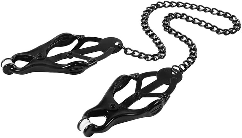 Clover Nipple Clamps With Chain Clip Non-Piercing Butterfly Body Clips For Women Men Couples Textured Rubber Padded Tips Body Piercing Jewelry