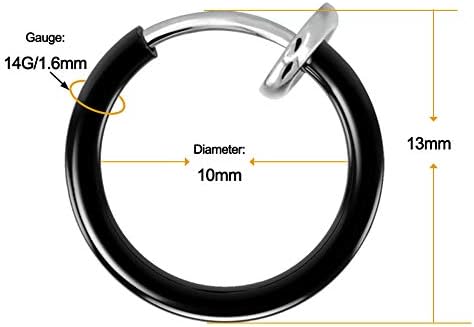 COCHARM Fake Nose Ring Fake Nose Septum Rings Fake Nose Piercing Non Pierced Spring Clip On Faux Nose Rings Faus Septum Hoop Magnetic Septum Nose Ring