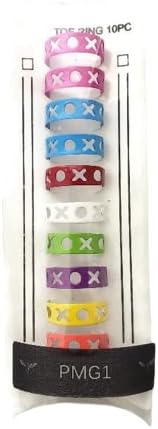 Colorful Toe Rings (Pack Of 10)