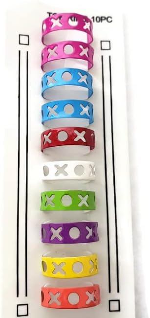 Colorful Toe Rings (Pack Of 10)