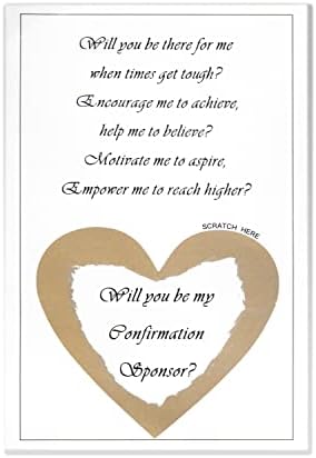 Confirmation Sponsor Gifts - Holy Spirit Dove Cross Pin With Touching Sentiment - Confirmation Decorations Scratch Off Will You Be My Confirmation Sponsor Card - Confirmation Gifts For Teenage Girls/Boys