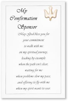 Confirmation Sponsor Gifts - Holy Spirit Dove Cross Pin with Touching Sentiment - Confirmation Decorations Scratch Off Will You be My Confirmation Sponsor Card - Confirmation Gifts for Teenage Girls/Boys