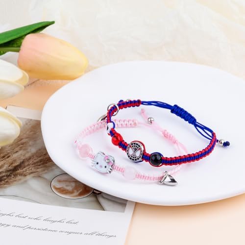 Couples/Friendship Matching Bracelets Bat/Spider/kitty Bracelets Set Valentine's Day Birthday Jewelry Gifts For Gf And Bf Soulmate Matching Gifts For Husband&Wife Son&Daughters BFF