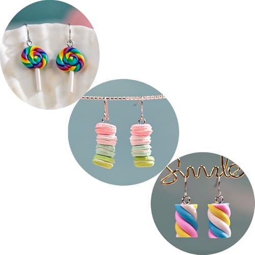 Creative Food-Themed Drop Dangle Earrings Set – Handmade Bubble Tea Teddy Bears Desserts And Candy Designs With Eco-Friendly & Hypoallergenic Materials For Daily Wear Or Gift
