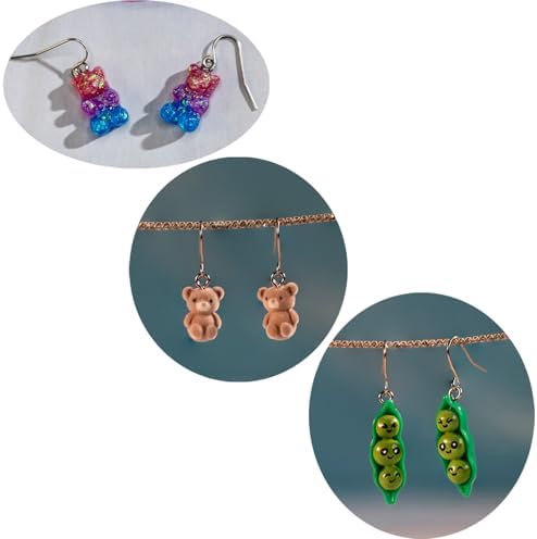 Creative Food-Themed Drop Dangle Earrings Set – Handmade Bubble Tea Teddy Bears Desserts And Candy Designs With Eco-Friendly & Hypoallergenic Materials For Daily Wear Or Gift