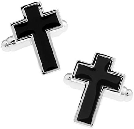 Cross BLK Cufflinks Christian Pair Of Black Cuff Links