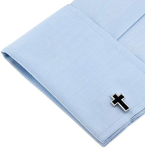 Cross BLK Cufflinks Christian Pair Of Black Cuff Links