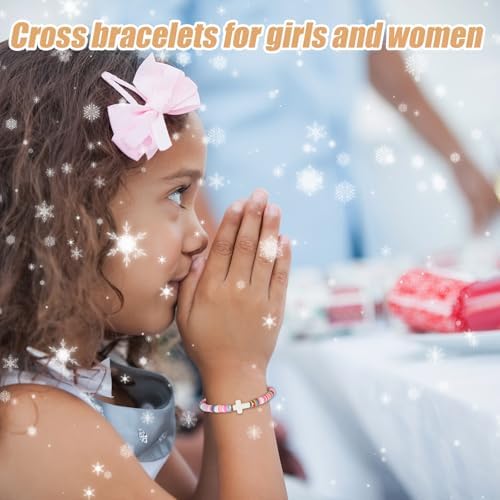 Cross Bracelet For Girls Dear Lord Bless This Little Girl Bracelet Colorful Christian Jesus Religious Bracelets For Kids Jewelry Gifts For Teenage Women Daughter Sister Christmas Catholic Gifts