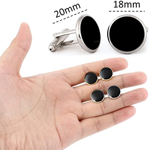Cufflinks For Men Tuxedo Studs And Cufflinks Set Classic Black Gold CuffLinks Luxury Box Gift Ideas For Mens