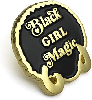 CUFTS Black Girl Magic Enamel Lapel Pin Black Power Afro BLM Badges Pins For Shirts Clothes Backpacks Hat