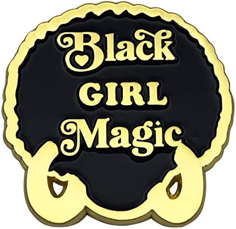 CUFTS Black Girl Magic Enamel Lapel Pin Black Power Afro BLM Badges Pins for Shirts Clothes Backpacks Hat