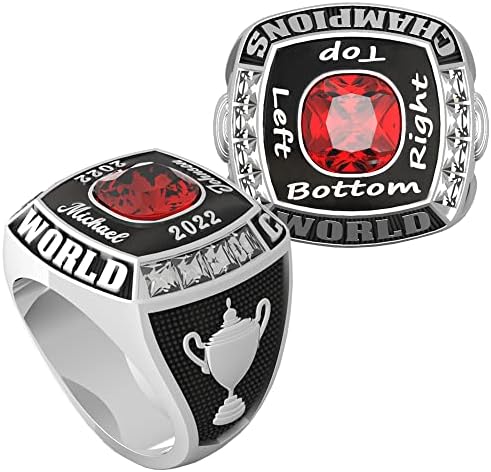 Custom Championship Ring For Football Baseball Basketball Esports Softball Fantasy Sports Hockey Team College University High School Class - Personalized Champion Ring