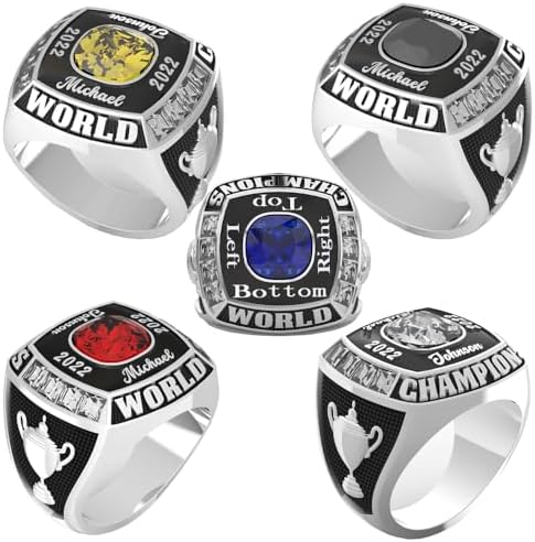 Custom Championship Ring For Football baseball basketball esports softball fantasy sports hockey team college university high school Class - Personalized Champion Ring
