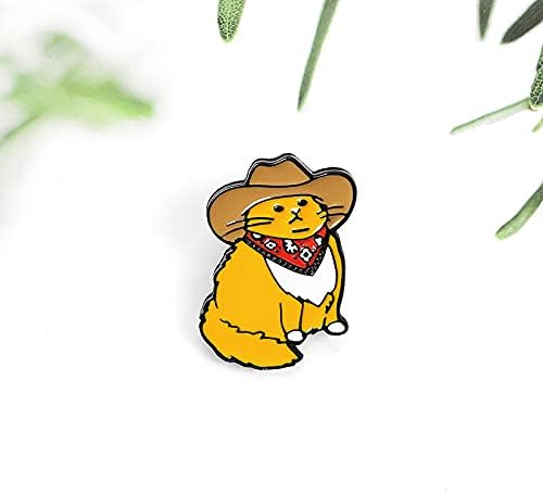 Cute Pins Backpack Pins Alloy Enamel Brooch Cat Funny Cat Brooch Cowboy Badge Pin For Bookbags Clothes/Jackets & Hat Decoration