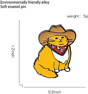 Cute Pins Backpack Pins Alloy Enamel Brooch Cat Funny Cat Brooch Cowboy Badge Pin For Bookbags Clothes/Jackets & Hat Decoration