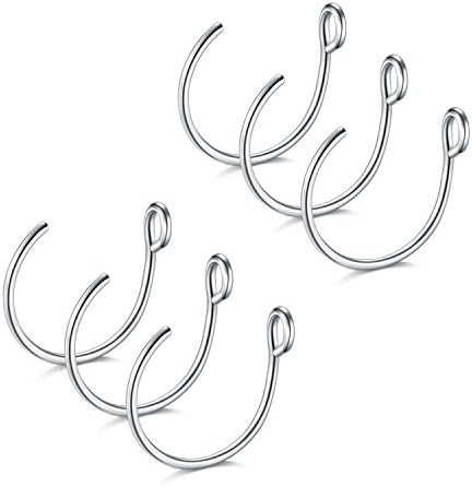 D.Bella 20G Fake Piercing Jewelry Hoop for Faux Lip Septum Nose Ring Set 8mm