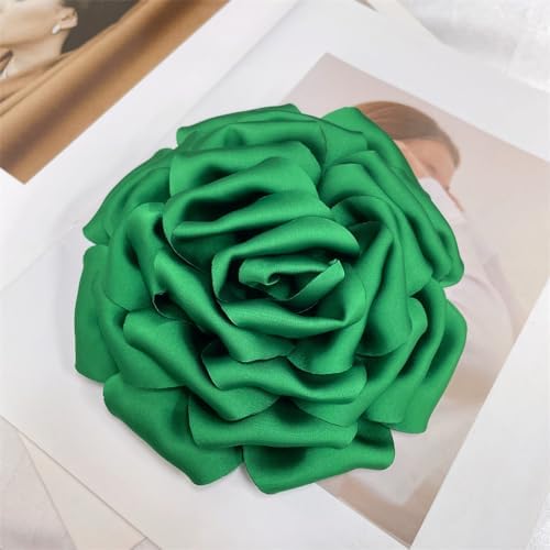 Dainty Silk Satin Rose Flower Extra Large Big Brooches Lapel Pins Fabric Flowers Oversized Brooch Pin For Women Wedding Party Banquet Dress Suit Clothes Accessories Jewelry Gifts 160mm