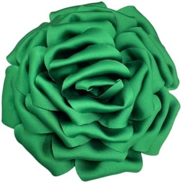 Dainty Silk Satin Rose Flower Extra Large Big Brooches Lapel Pins Fabric Flowers Oversized Brooch Pin for Women Wedding Party Banquet Dress Suit Clothes Accessories Jewelry Gifts 160mm