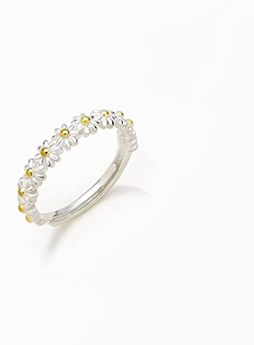 Daisy Ring Adjustable Daisy Flower Ring Dainty Cute Flower Ring Delicate Sunflower Ring Jewelry Gifts Promise Statement Band Daisy Silver Ring Tiny Dainty Flower Ring Gift For Girls Women