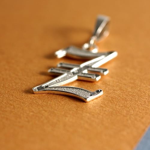 Deidreamers Personalized Gothic Old English Sterling Silver Initial A-Z Pendant