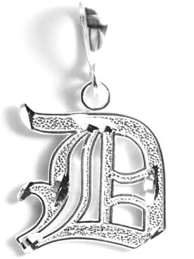 Deidreamers Personalized Gothic Old english Sterling Silver Initial A-Z Pendant