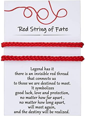 Desimtion Couples Bracelets Red String of Fate Matching Bracelets for Couples Gifts for Him and Her Long Distance Relationship Gifts for Boyfriend or Girlfriend