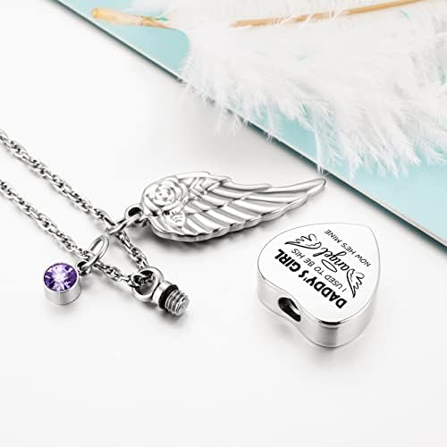 Dletay Heart Urn Necklace For Human Ashes Cremation Jewelry With 12 Birthstones Cremation Necklace For Ashes