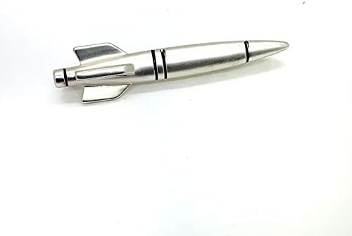 Doodle Beads Rocket Tie Clip I Love You to Pluto and Back Outerspace Gift Silver or Gold