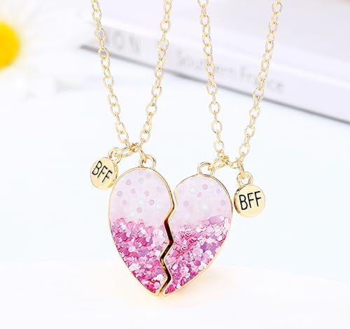 DOYYCA Best Friend Necklace Gifts Friendship Necklace Magnetic Matching Heart Unicorn Dolphin BFF Necklace For 2 Girls
