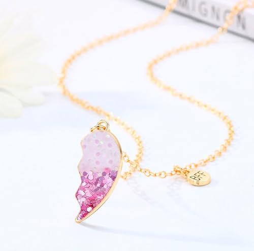 DOYYCA Best Friend Necklace Gifts Friendship Necklace Magnetic Matching Heart Unicorn Dolphin BFF Necklace For 2 Girls