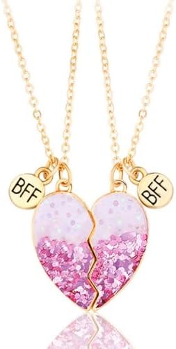 DOYYCA Best Friend Necklace Gifts Friendship Necklace Magnetic Matching Heart Unicorn Dolphin BFF Necklace for 2 Girls