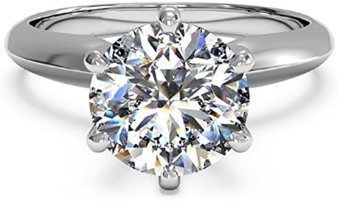 espere 3 Ct CZ Solitaire Engagement Ring Sterling Silver White Gold Plated