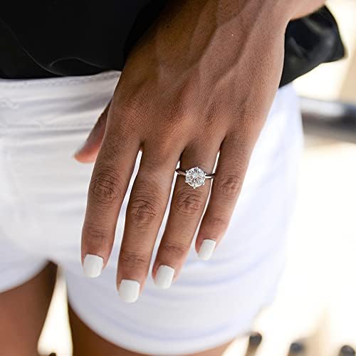 Espere 3 Ct CZ Solitaire Engagement Ring Sterling Silver White Gold Plated