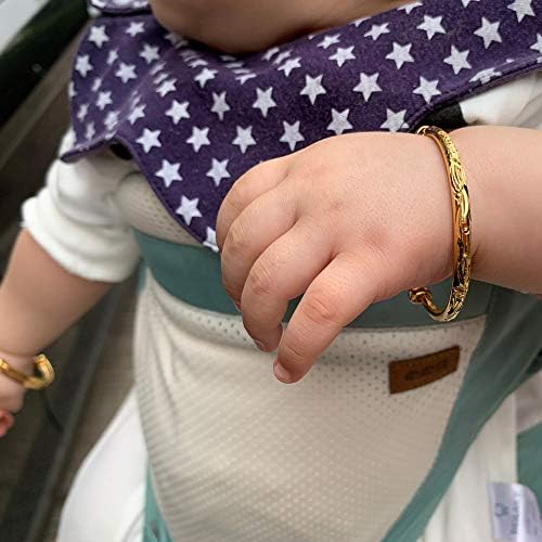 Ethlyn 2pcs/lot Baby Bracelet For Infant Girls Boys 18K Gold Plated Kids Baby Expandable Adjustable Bangles &bracelets Birthday Christmas Gifts